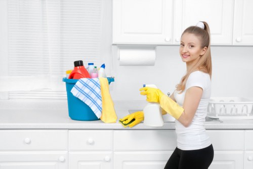 Detailed post-construction cleaning of a Hampstead kitchen and surfaces
